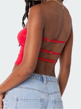 Edikted Red Strappy Crop Top